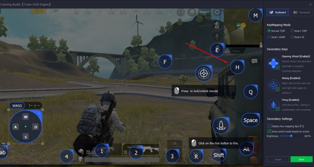 latest pubg control codes for emulator PUBG mobile emulator vehicle controls keymapping screenshot