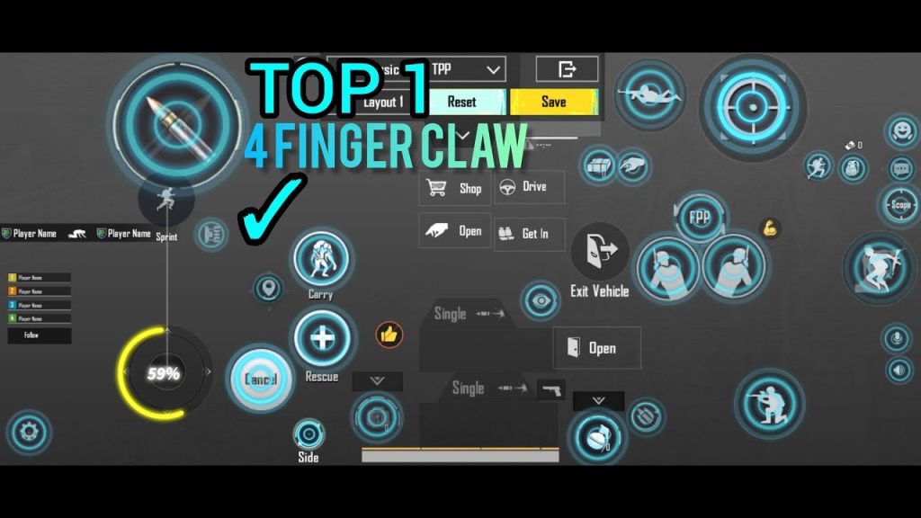 pubg 4 finger layout code PUBG Mobile no gyro 4 finger layout screenshot