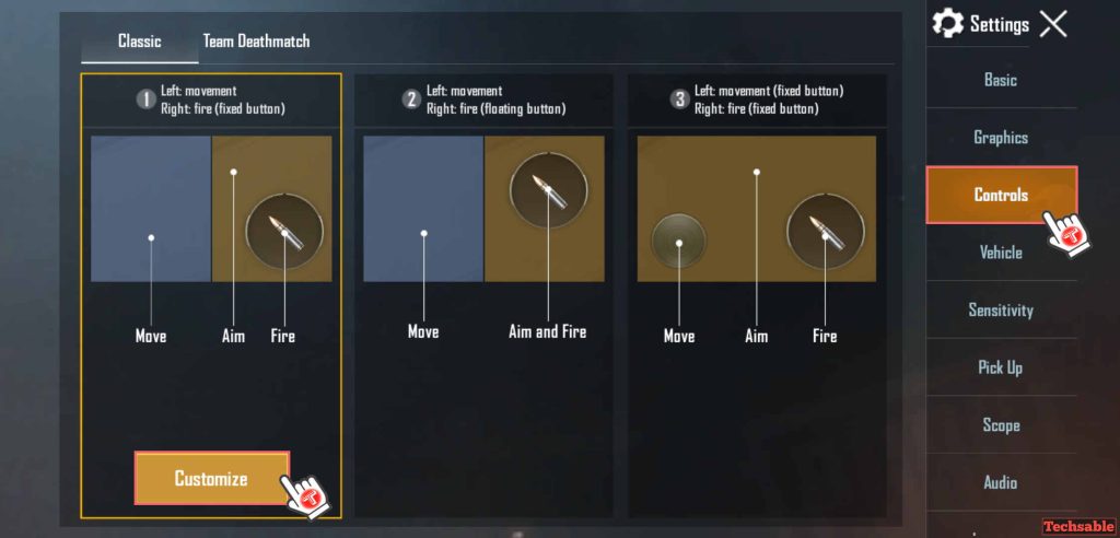 pubg control code for four finger claw PUBG Mobile four finger claw classic layout screenshot