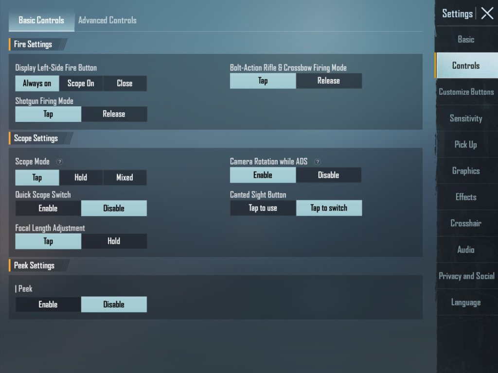 pubg control codes after layout reset PUBG Mobile cloud save control codes settings menu screenshot