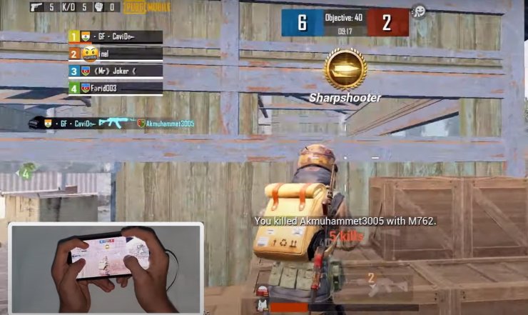 pubg control codes and layout Player holding phone tilted with PUBG gyroscope aim