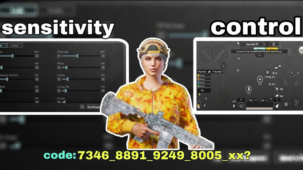 pubg control codes and sensitivity PUBG Mobile control layout import code screen