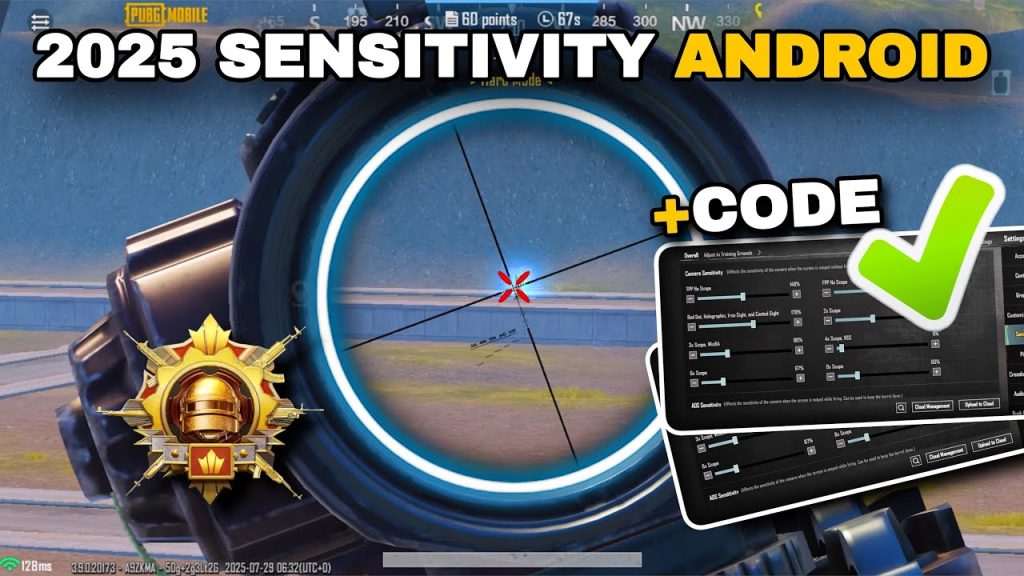 pubg control codes and sensitivity PUBG Mobile sensitivity settings menu screenshot 2025