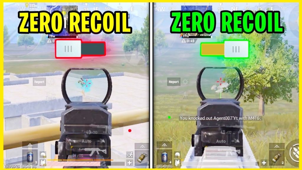 pubg control codes beginner tutorial PUBG Mobile recoil comparison with and without control code