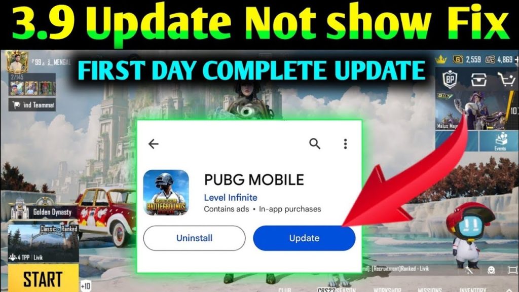 pubg control codes cannot apply PUBG Mobile version update notification on Google Play store