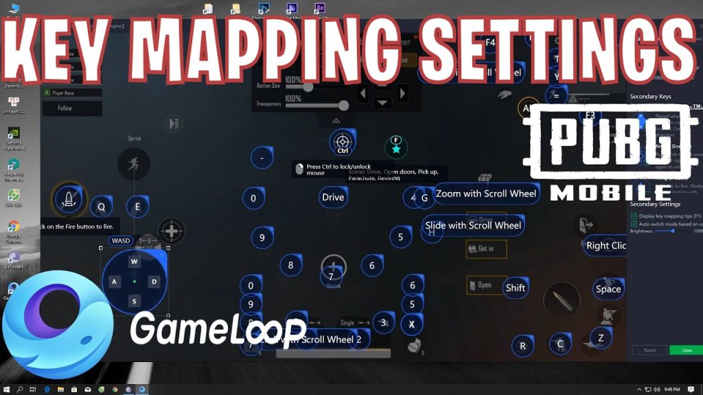 pubg control codes emulator Gameloop PUBG Mobile auto pickup key mapping settings