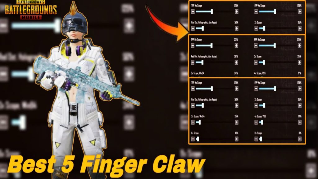pubg control codes for akm PUBG Mobile 5 finger claw AKM control code layout screenshot