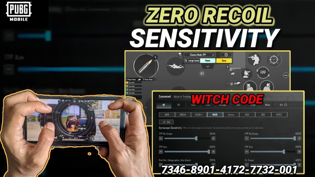 pubg control codes for close combat PUBG mobile hipfire sensitivity setting screenshot