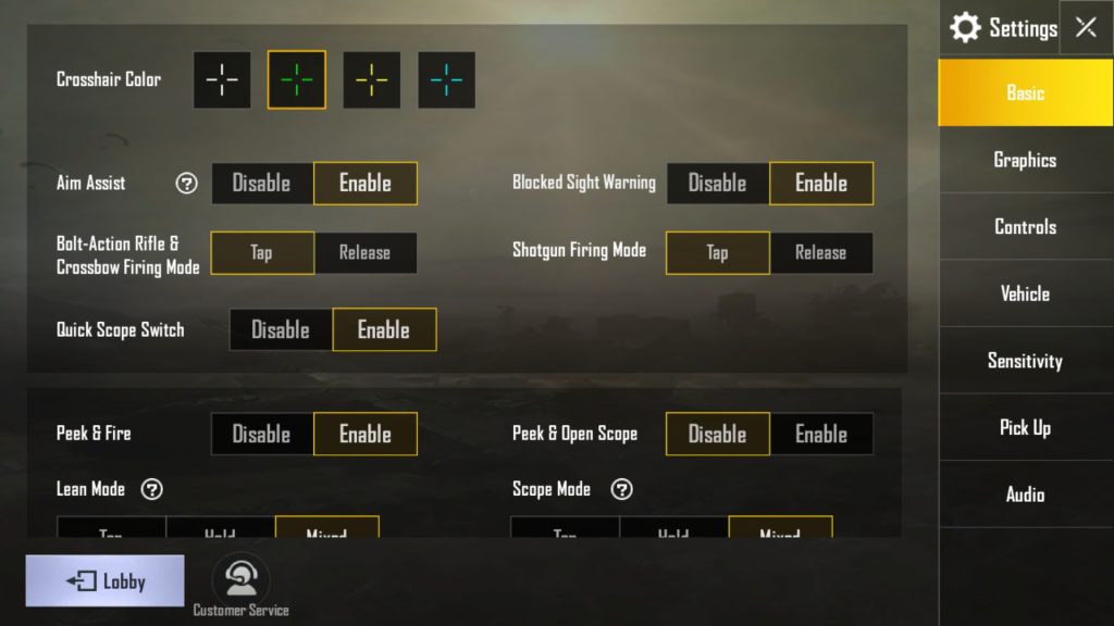 pubg control codes for close combat PUBG mobile quick scope button layout screenshot