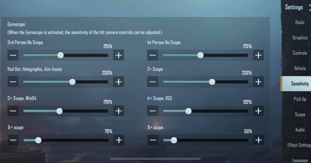pubg control codes for dmr control PUBG Mobile gyroscope DMR control sensitivity settings