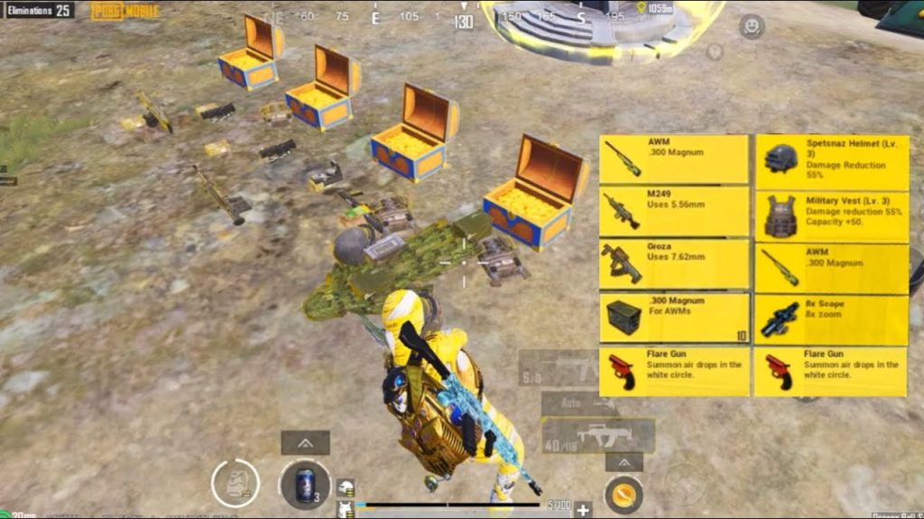 pubg control codes for fast looting PUBG Mobile loot screen with custom control layout overlay