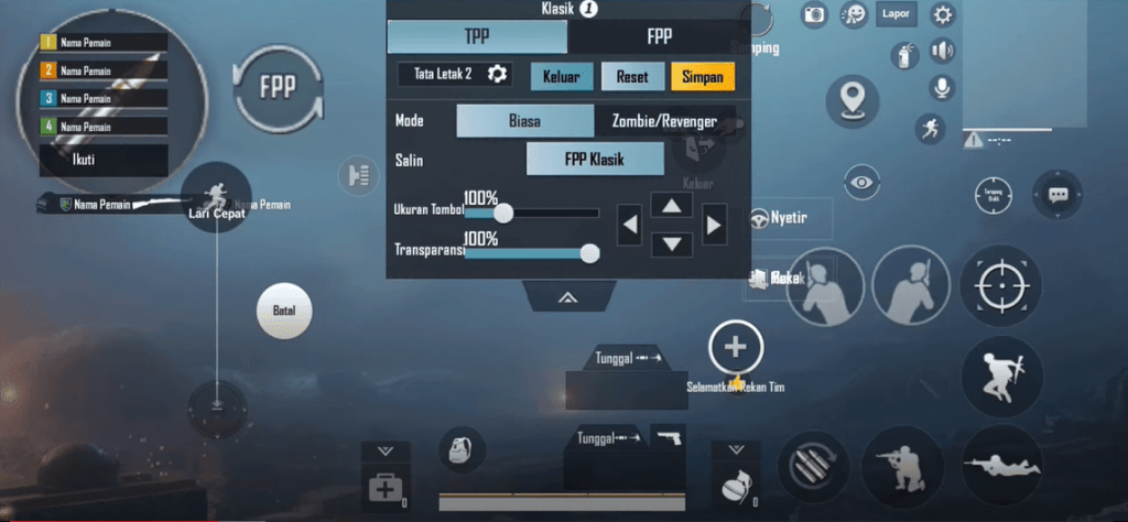 pubg control codes for global version PUBG gyroscope control code layout mobile