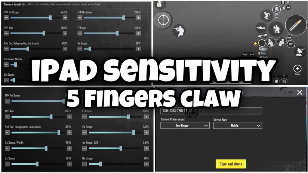 pubg control codes for ipad players PUBG iPad 5 finger claw control codes