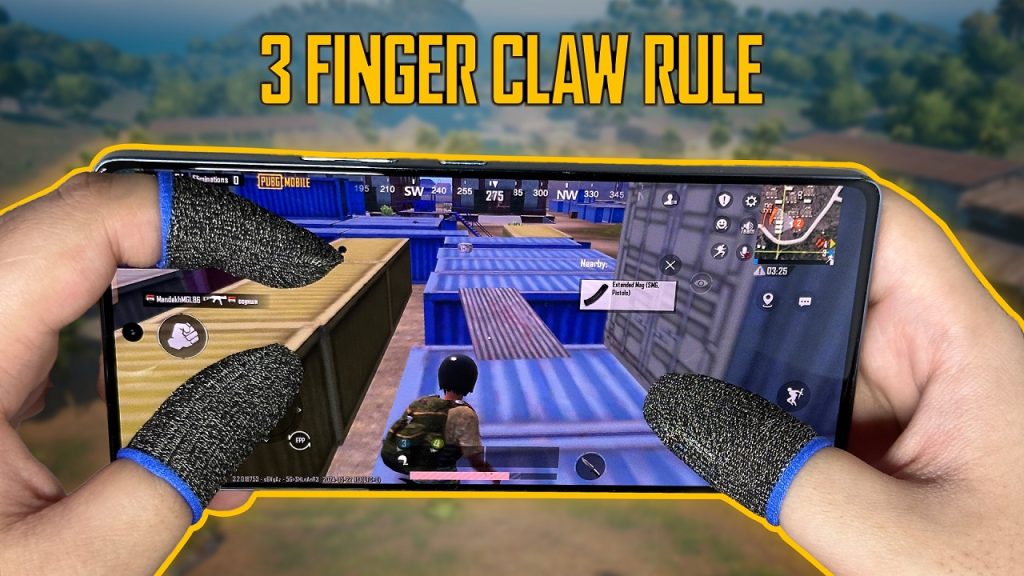 pubg control codes for iphone users iPhone PUBG Mobile 3-finger claw layout fingers on screen diagram