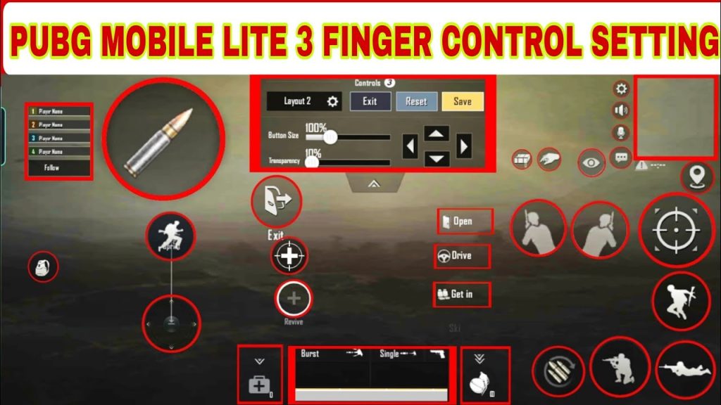 pubg control codes for lite version PUBG Lite 3 finger minimalist control layout screenshot