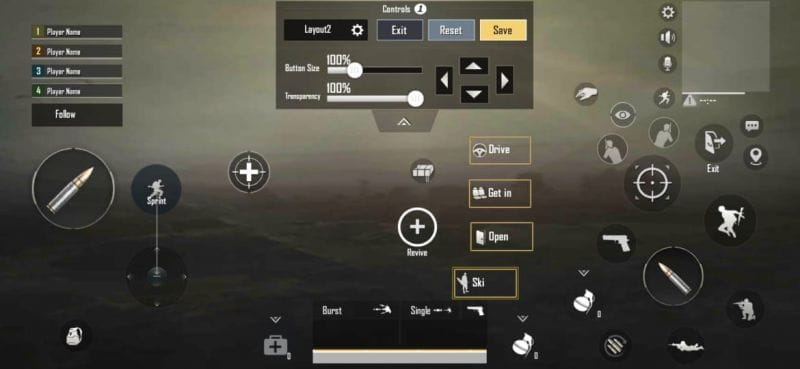 pubg control codes for lite version PUBG Lite first person perspective control layout screenshot