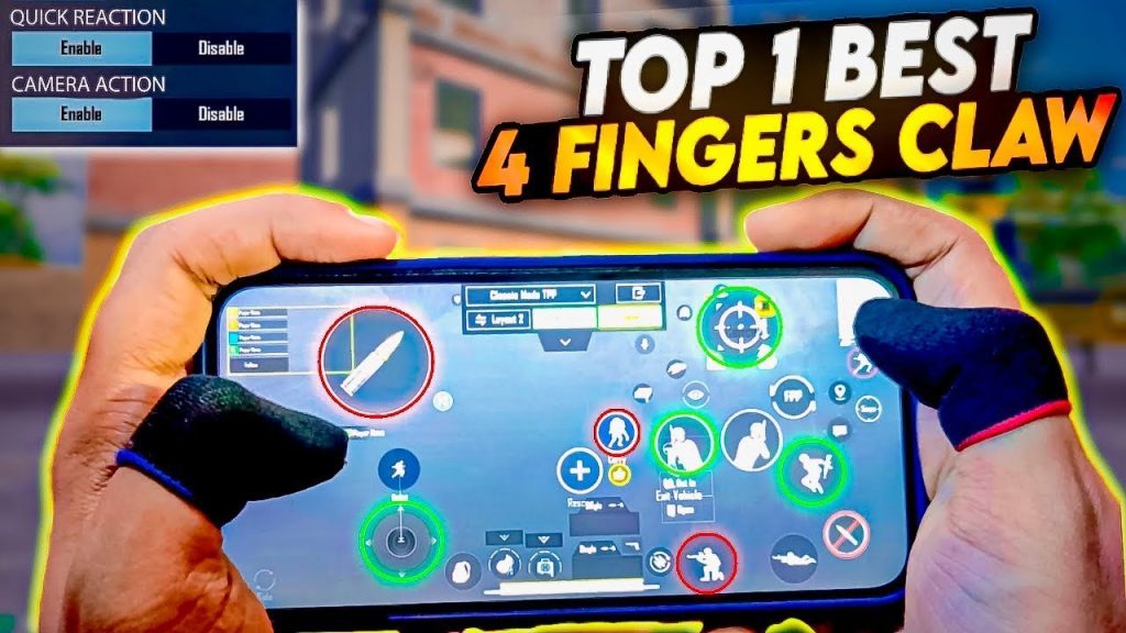 pubg control codes for metro royale PUBG Mobile 4-finger claw control layout screenshot with button labels