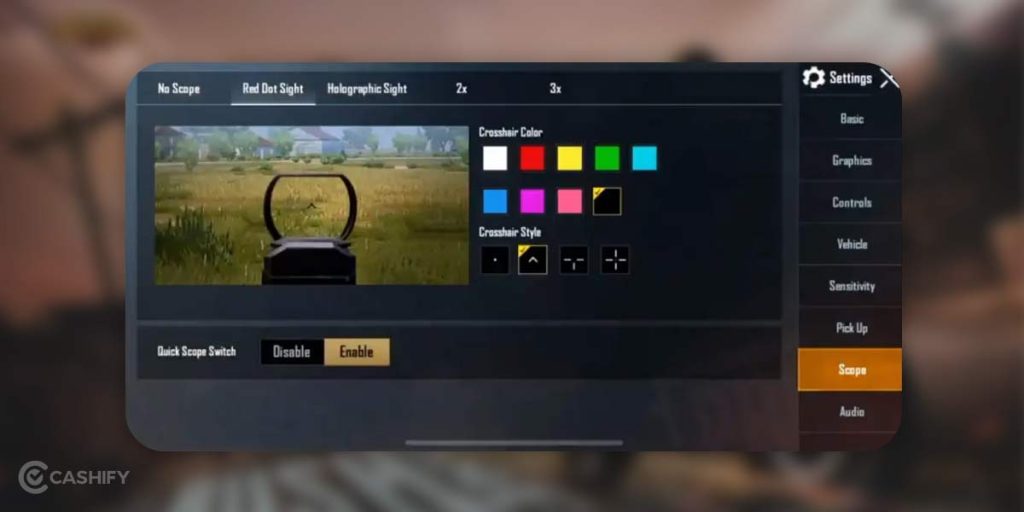 pubg control codes for mini14 PUBG Mobile crosshair settings Mini14 dot 6 color cyan