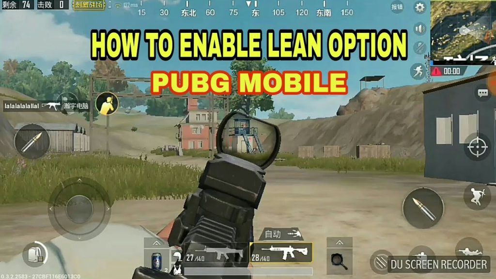 pubg control codes for pro guide PUBG Mobile lean and fire action screenshot with button overlay