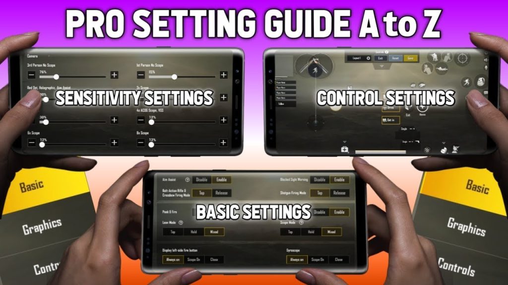 pubg control codes for pro guide PUBG Mobile sensitivity settings menu screenshot