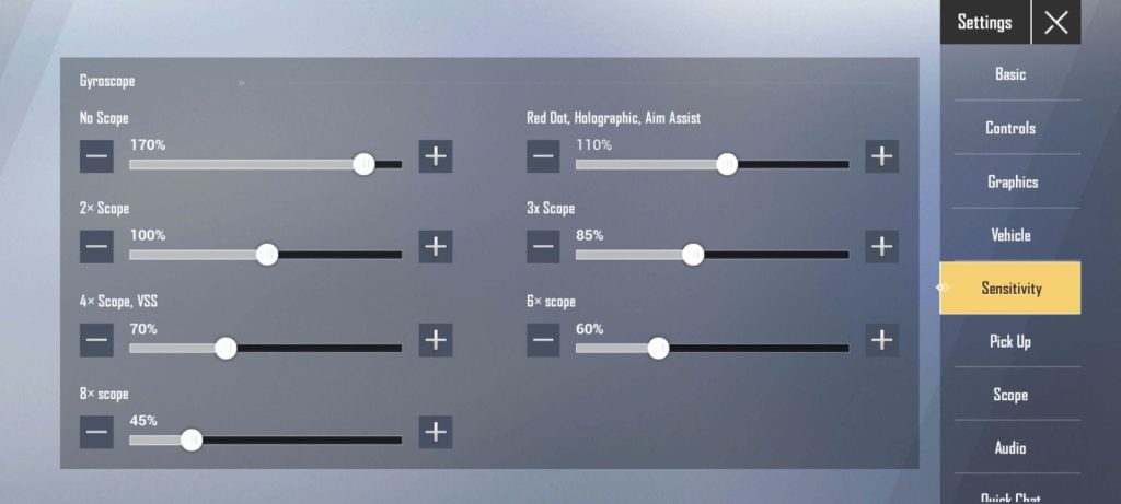 pubg control codes for pubg mobile lite PUBG Mobile Lite gyroscope control code settings