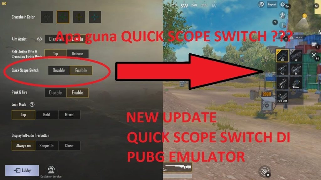 pubg control codes for quick scope switch PUBG Mobile emulator control code quick scope mouse wheel setup