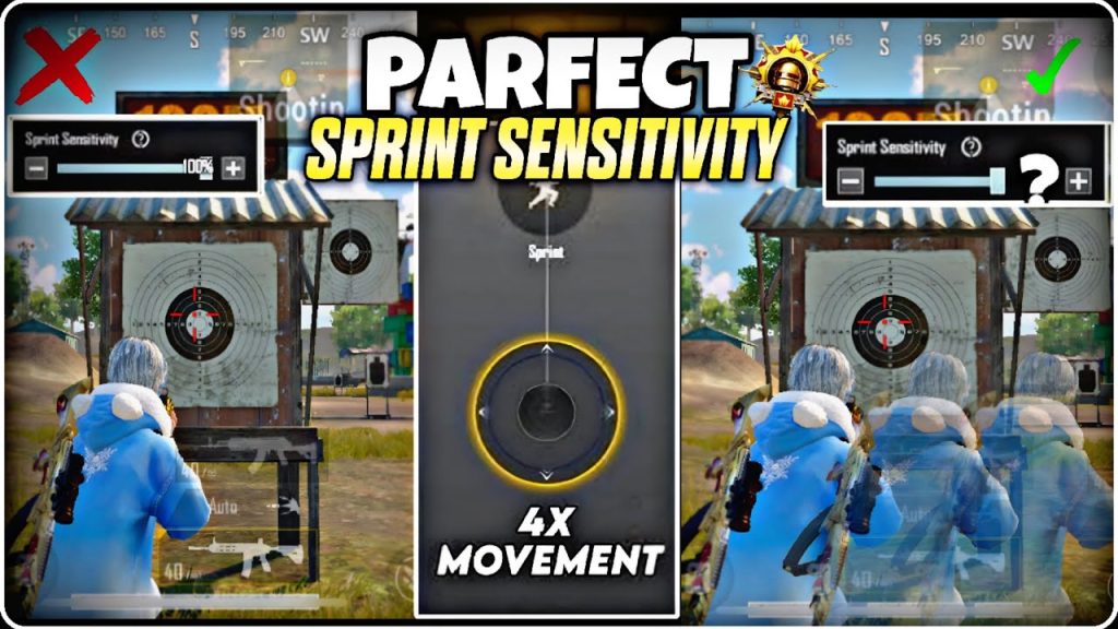 pubg control codes for ranked push PUBG Mobile movement controls with sprint and crouch buttons highlighted