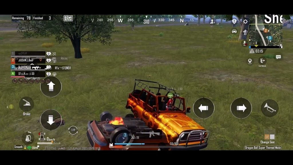 pubg control codes for vehicle control PUBG Mobile vehicle drift control layout screenshot