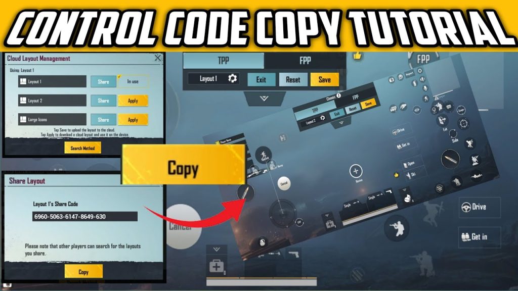 pubg control codes import guide PUBG Mobile control code pasted in social media post