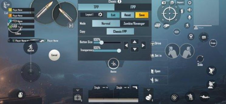 pubg control codes import guide PUBG Mobile controls import button close-up