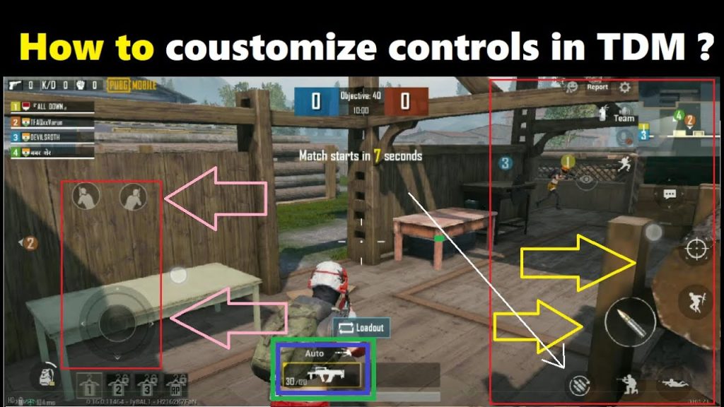 pubg control codes iphone PUBG Mobile TDM mode control layout iPhone screenshot