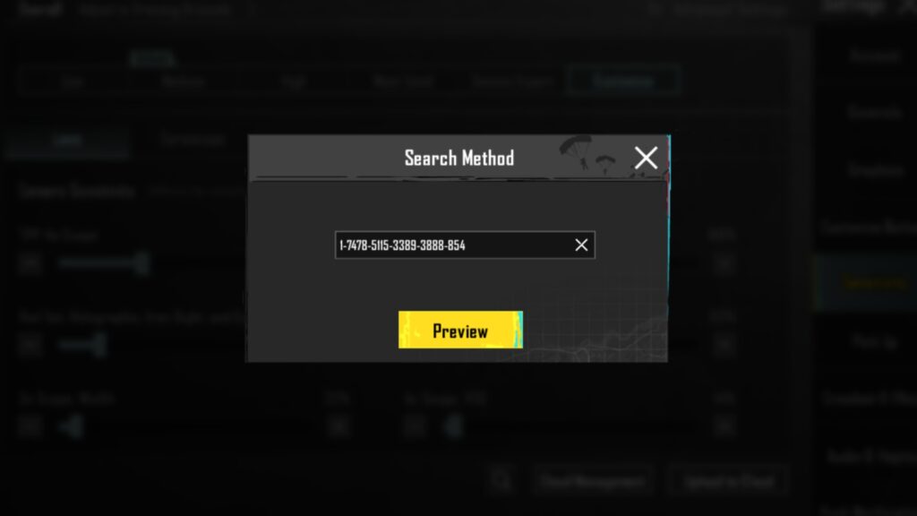 pubg control codes restore guide PUBG Mobile import control code from clipboard option