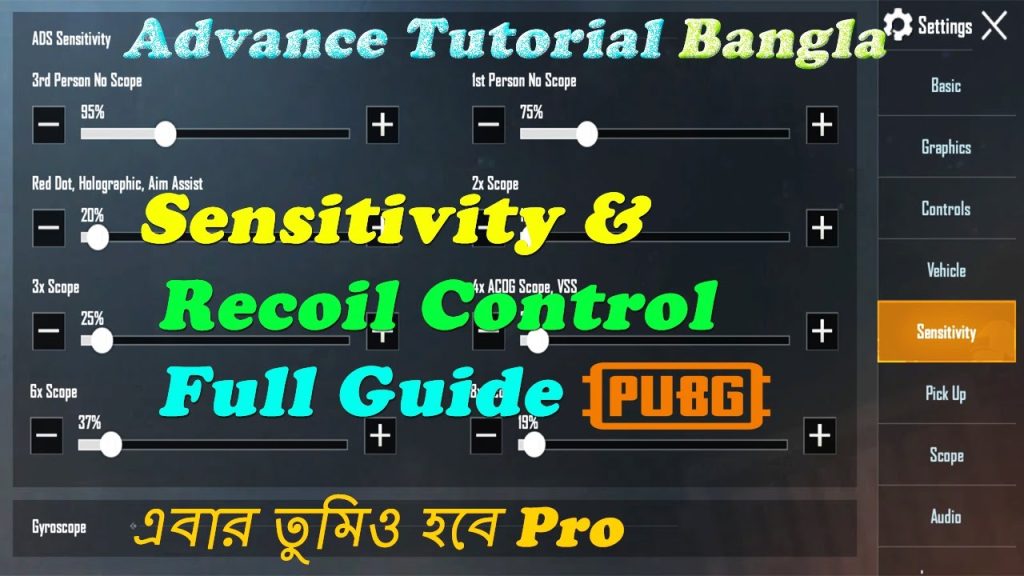 pubg control codes sensitivity tutorial PUBG mobile recoil control with sensitivity chart