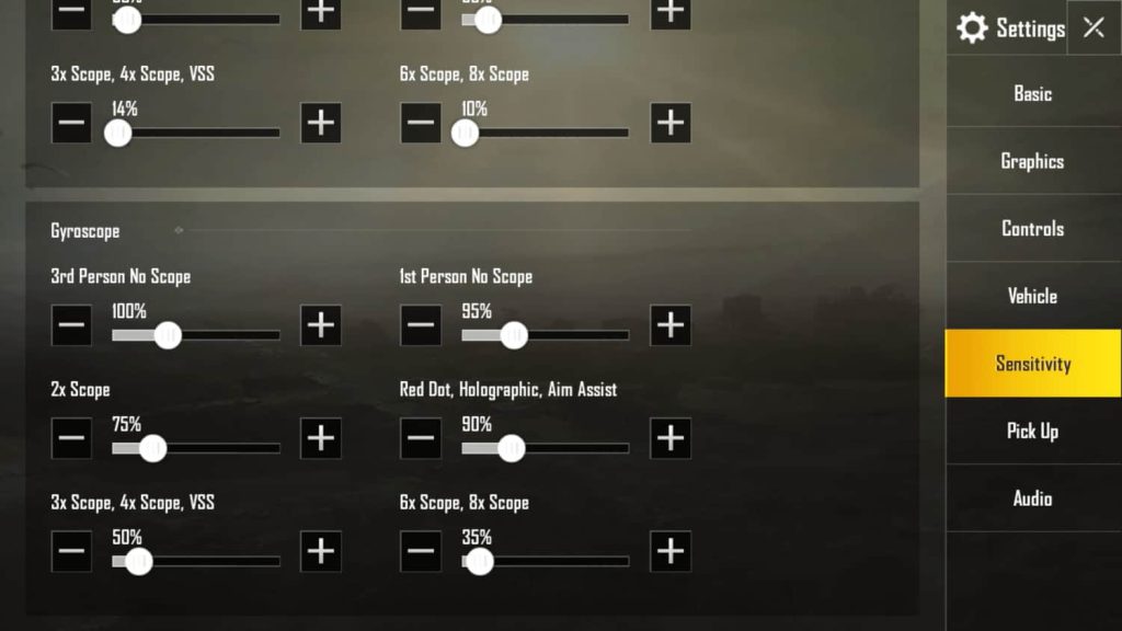 pubg control codes with button size PUBG Mobile gyroscope aim layout with large buttons