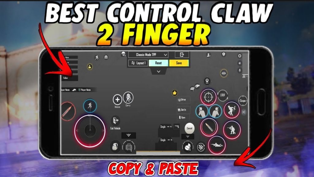 pubg control codes with custom hud PUBG Mobile 2 finger claw HUD layout screenshot
