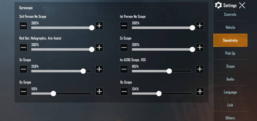 pubg control codes with joystick settings PUBG Mobile AR spray joystick recoil control screenshot