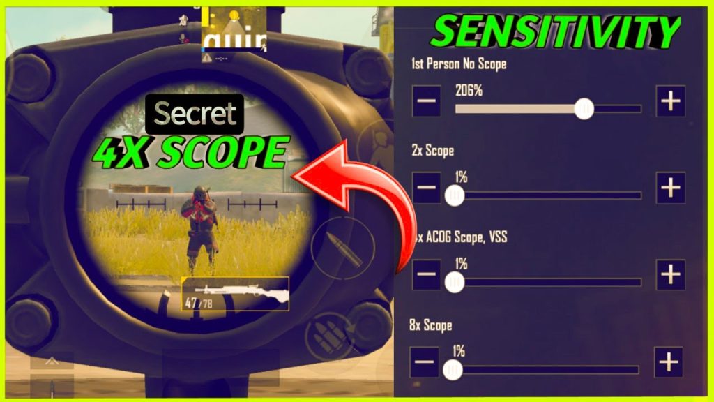 pubg control codes with scope settings PUBG Mobile 4x scope control layout screenshot