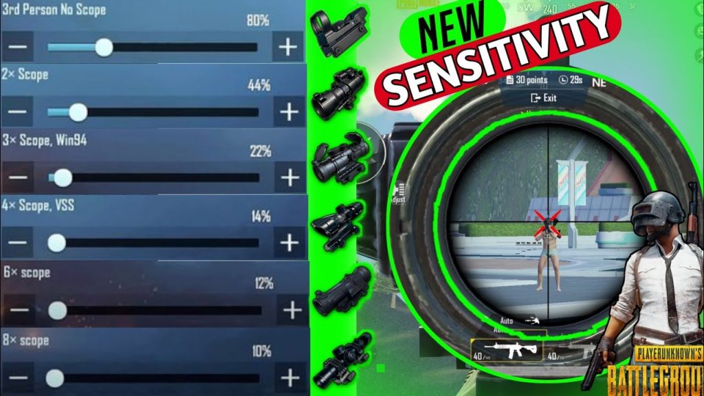 pubg control codes with scope settings PUBG Mobile 8x scope sniper layout control code