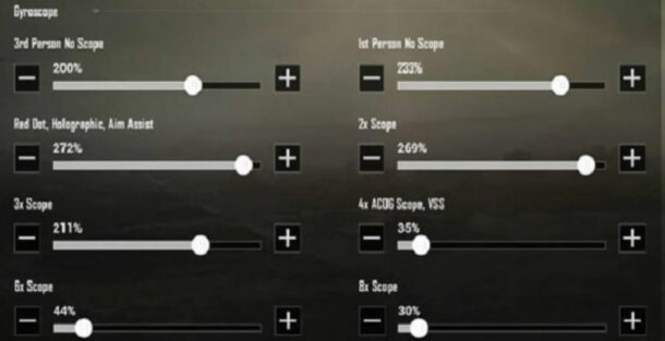 pubg control codes with scope settings PUBG Mobile gyro scope sensitivity control layout