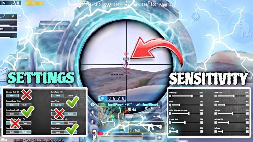 pubg control codes with scope settings PUBG Mobile hybrid scope control code layout