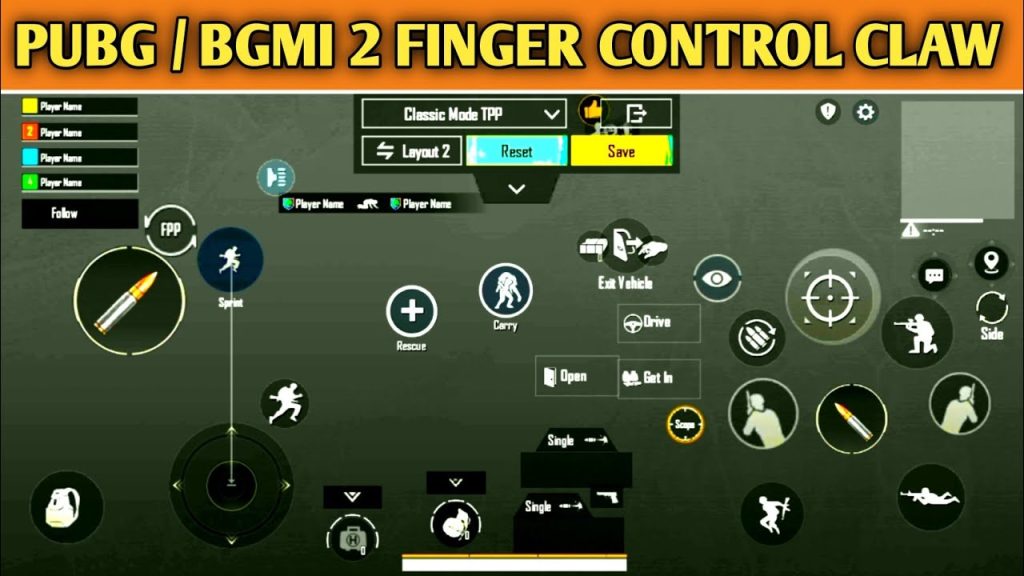 pubg control layout code PUBG Mobile 2 finger control layout screenshot