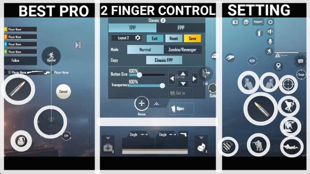 pubg mobile 2 finger control code PUBG Mobile high frame rate control layout 2 finger screenshot