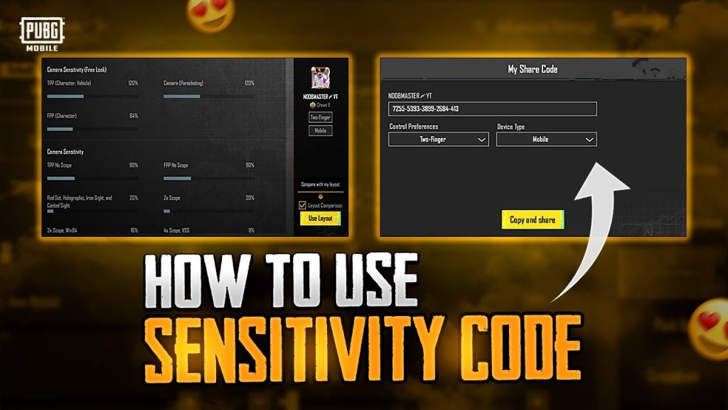 pubg mobile control codes after update PUBG Mobile sensitivity settings screen