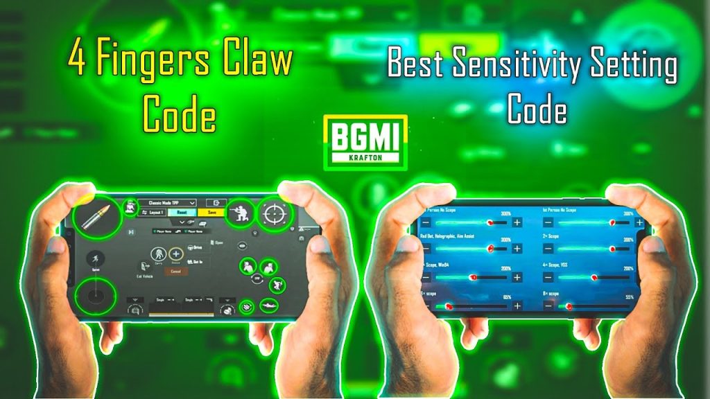 pubg mobile control codes current season PUBG Mobile 4 finger gyro control code layout on phone
