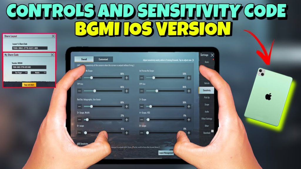 pubg mobile control codes current season PUBG Mobile iPad control code layout on iPad Pro screen