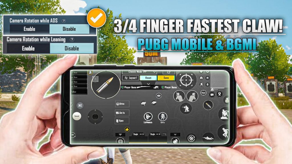 pubg mobile control codes for classic mode PUBG Mobile 4-finger claw control setup screenshot