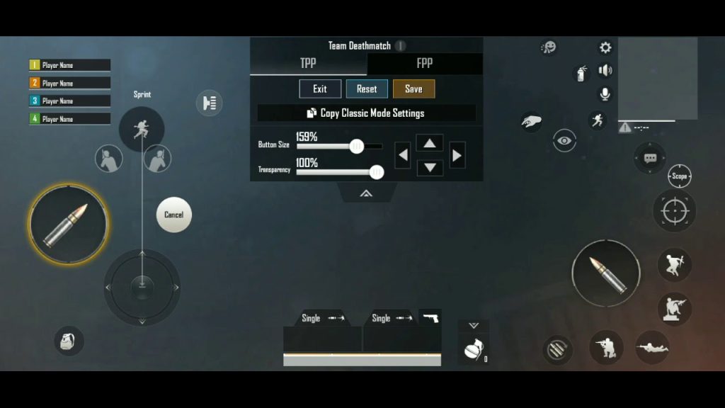 pubg mobile control codes for tdm PUBG Mobile TDM peek and shoot control layout screenshot