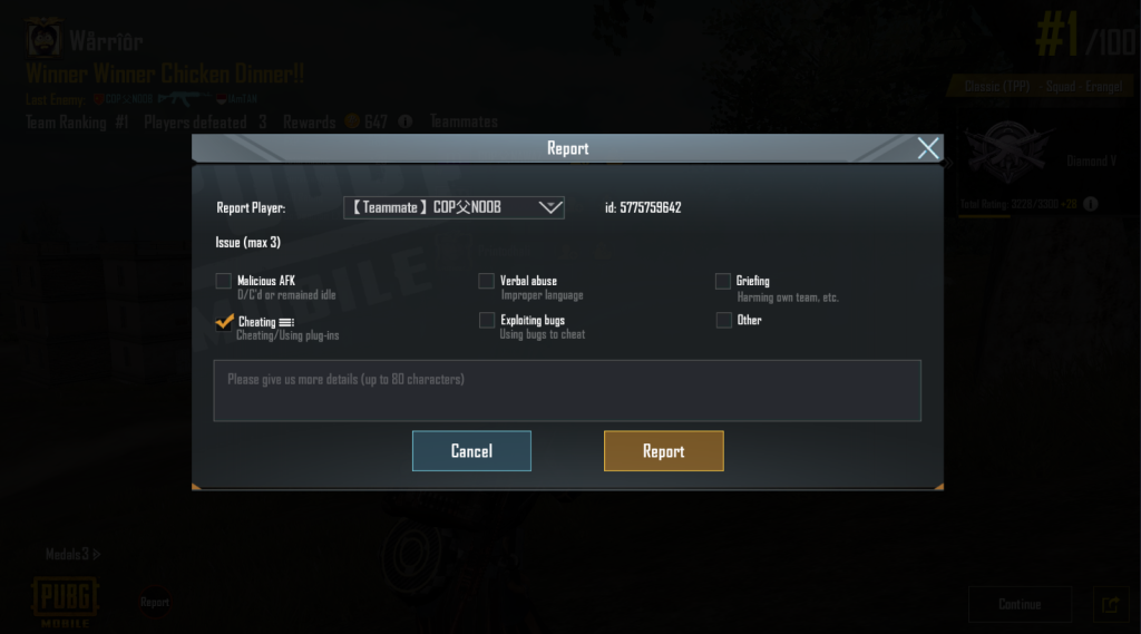 pubg mobile control codes forum PUBG Mobile in-game clan chat control codes