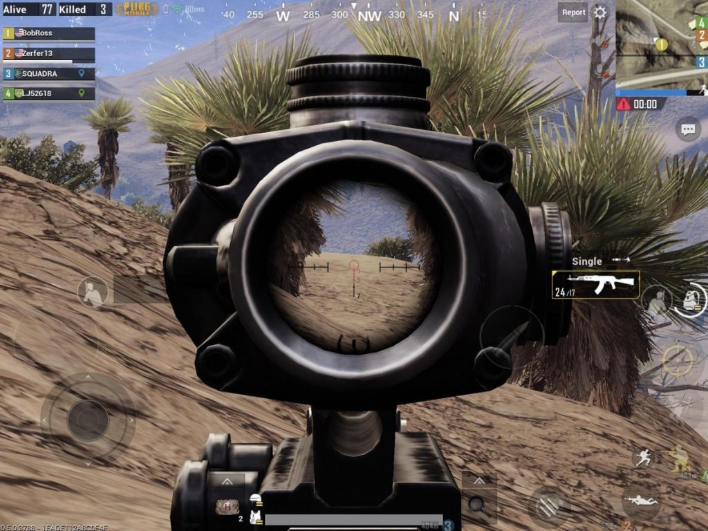 pubg mobile control codes latest version PUBG mobile gyroscope aiming on sniper scope screenshot