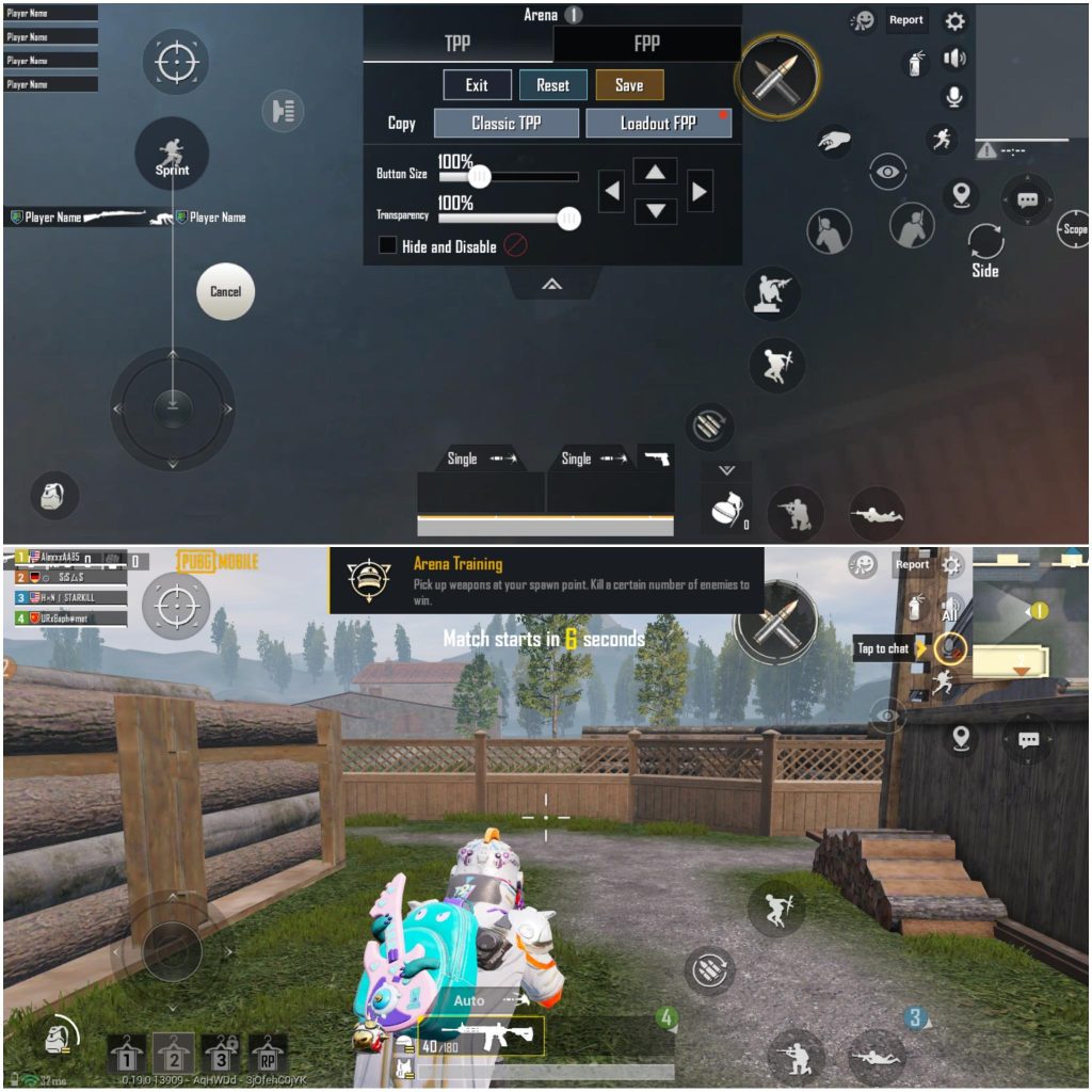 pubg mobile control codes layout missing Gaming booster app icon on smartphone